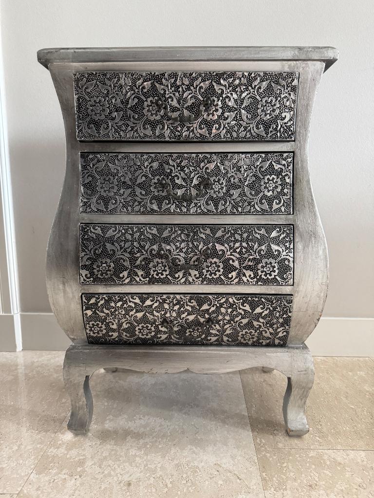 Barok zwart/zilver ladenkastje, Huis en Inrichting, Kasten | Ladekasten, Ophalen, Overige materialen, Minder dan 50 cm, Zo goed als nieuw