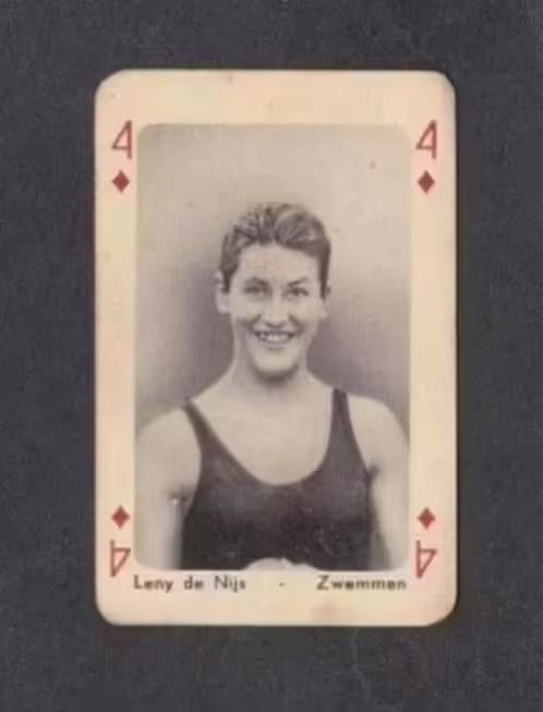 Speelkaart Leny de Nijs Zwemmen Hilversum., Verzamelen, Ophalen of Verzenden, Zo goed als nieuw
