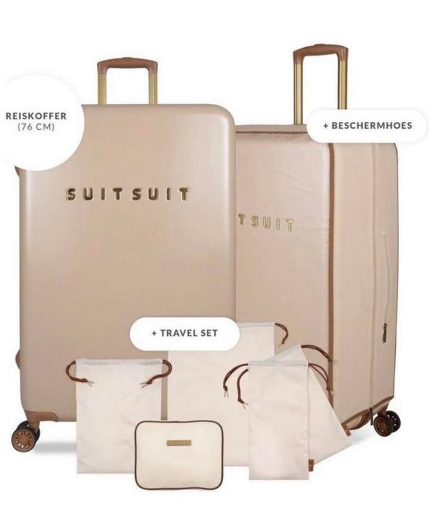 SUITSUIT Fab Seventies Warm Sand Special Travel Set (76 cm), Sieraden, Tassen en Uiterlijk, Koffers, Ophalen, Nieuw, Overige materialen