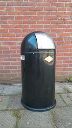 Wesco Pushboy vuilnisbak - Zwart met RVS klep, Gebruikt, 40 liter of meer, Ophalen of Verzenden, Metaal