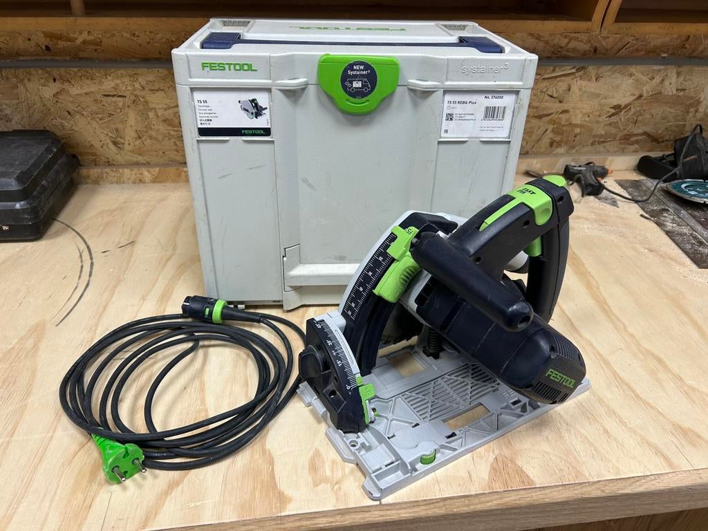Festool TS 55 REBQ-plus invalzaagmachine / systainer, Ophalen, Invalzaag, Zo goed als nieuw, 30 tot 70 mm