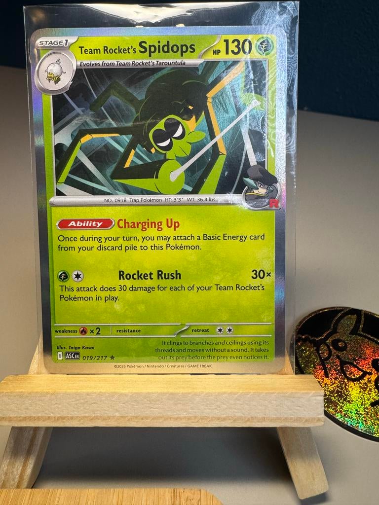 Pokemon kaart: Team Rocket's Spidops 019/217, Hobby en Vrije tijd, Verzamelkaartspellen | Pokémon, Ophalen of Verzenden, Nieuw