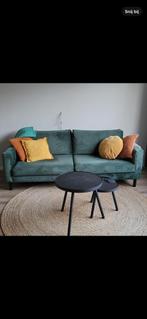 Groene velvet bank - 3 zits., Huis en Inrichting, Gebruikt, Driepersoons, 75 tot 100 cm, Ophalen of Verzenden