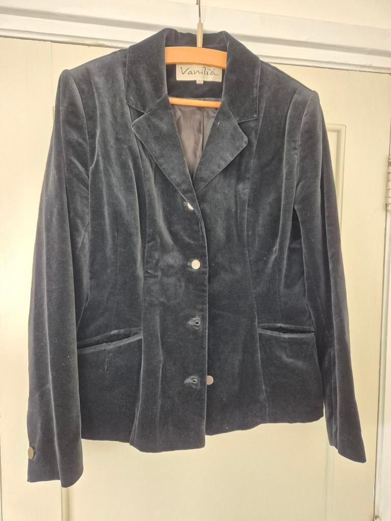 Zwart fluwelen jasje van Vanilia maat L. Valt als 38, Kleding | Dames, Maat 38/40 (M), Vanilia, Zwart, Ophalen of Verzenden