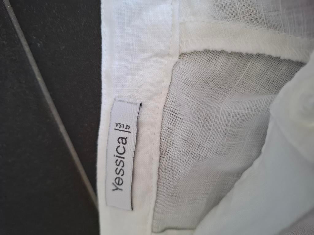 Jessica linnen pantalon maat 44 – wit – luchtig zomer model, Wit, Maat 42/44 (L), Ophalen of Verzenden, Zo goed als nieuw