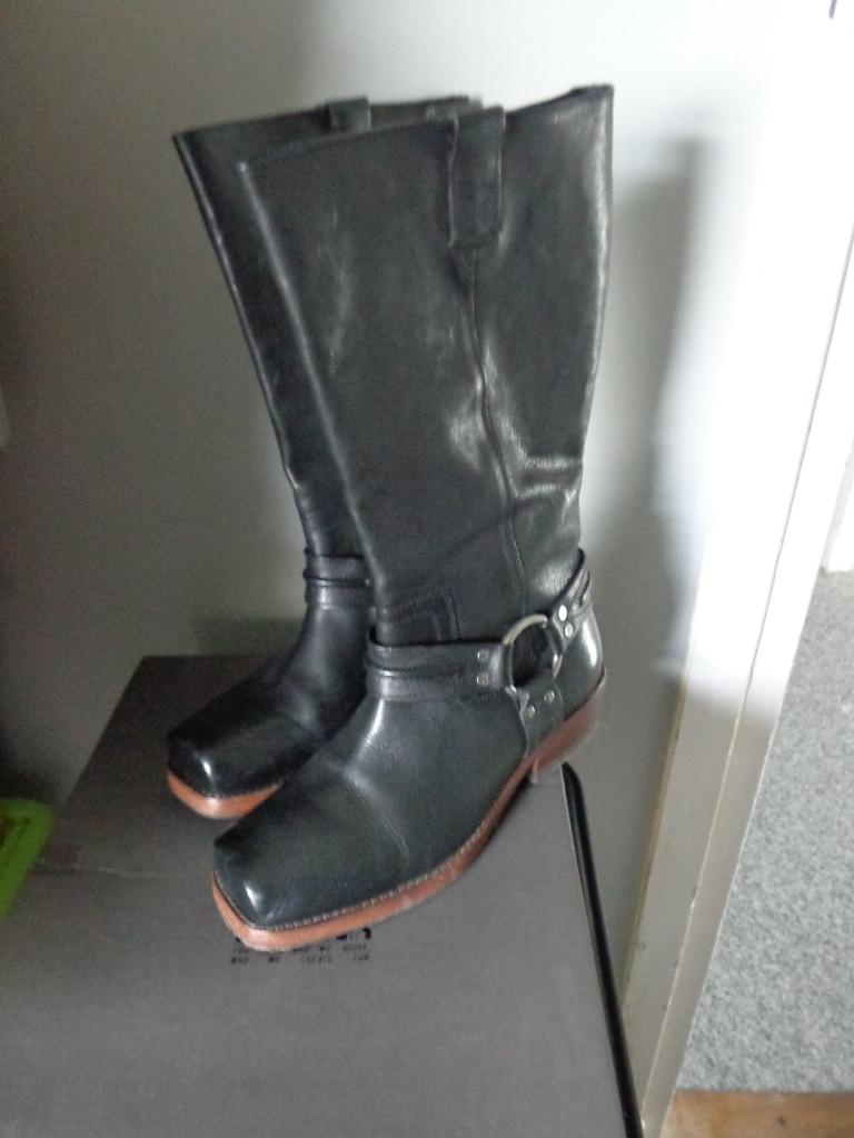 zwarte hoge cowboy / bikerlaarzen van Bronx, maat 41, Ophalen of Verzenden, Zo goed als nieuw, Zwart, Hoge laarzen