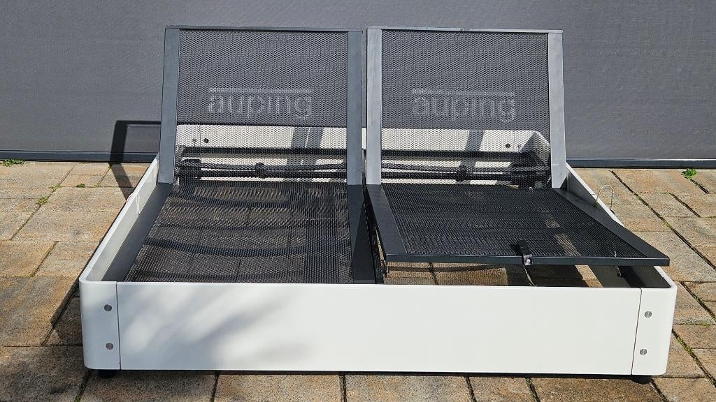 Witte Auping 180x200 met gasveer, Huis en Inrichting, Ophalen, Wit, Tweepersoons, 180 cm