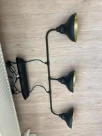 Zwarte hanglamp met 3 kappen - industrieel design, Huis en Inrichting, Ophalen of Verzenden, Gebruikt, Metaal, Minder dan 50 cm