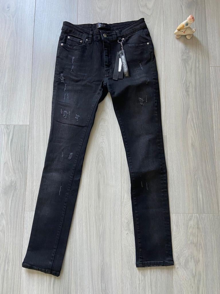 Amiri Spijkerbroek Jeans, Zwart, Nieuw, W32 (confectie 46) of kleiner, Ophalen of Verzenden