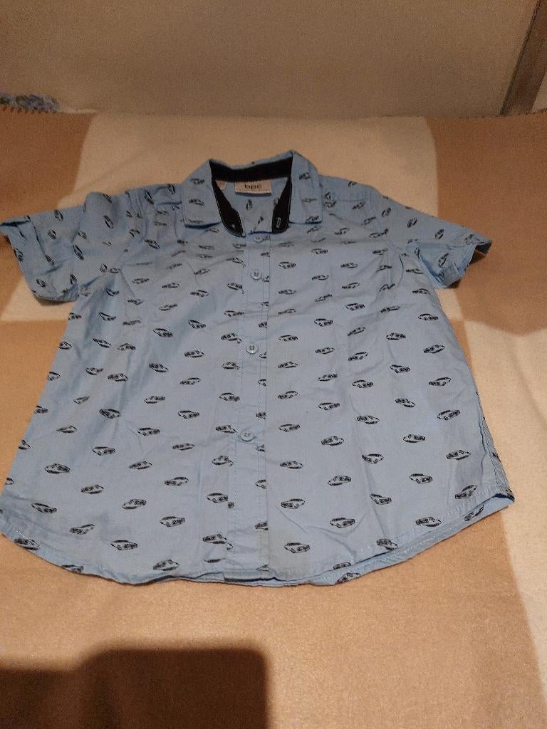 bloesje, korte mouw, autoprint, mt. 104-110, bon prix, Kinderen en Baby's, Kinderkleding | Maat 104, Overhemd of Blouse, Ophalen of Verzenden