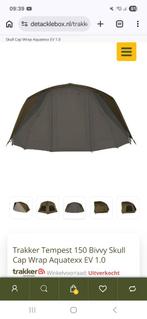 GEZOCHT! Trakker Tempest 150 bivvy Aquatexx, Skull cap wrap., Ophalen of Verzenden, Zo goed als nieuw, Overige typen