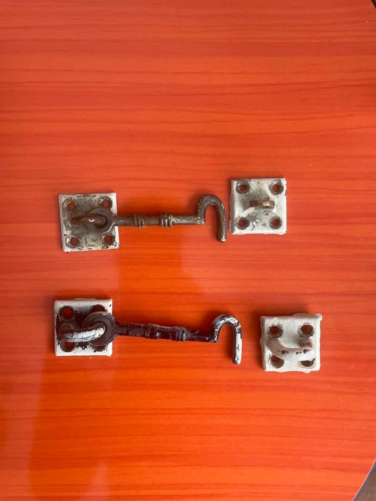 Windhaak of wc slot jaren 30, deurhaak 10cm, Ophalen of Verzenden, Gebruikt, IJzer, Slot