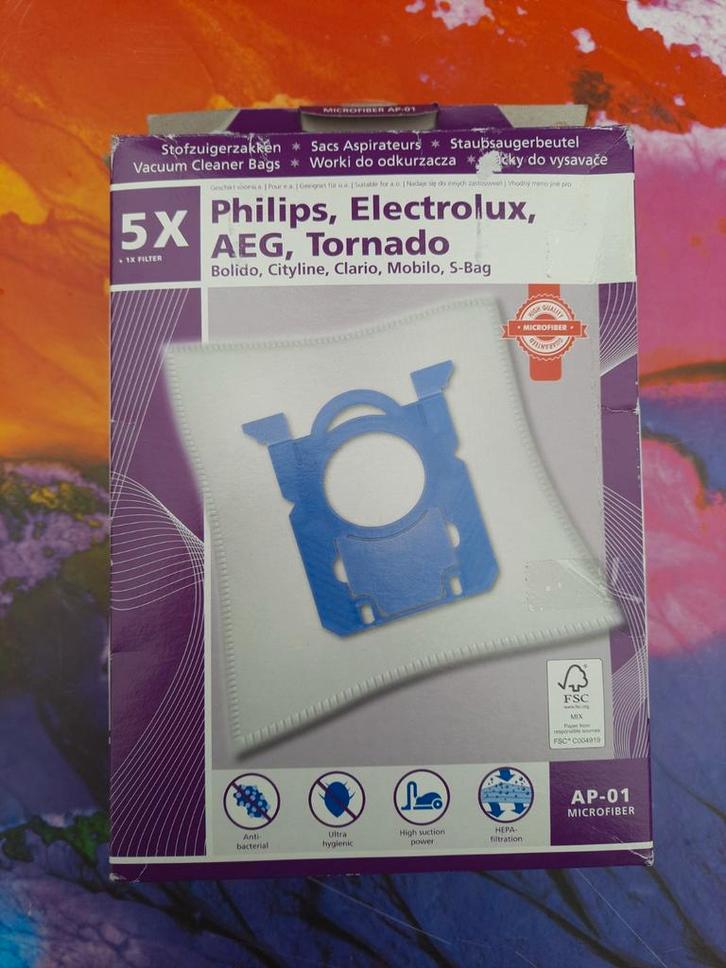 6x Stofzuigerzakken Philips, Electrolux, AEG, Tornado, Witgoed en Apparatuur, Onderdelen en Toebehoren, Nieuw, Ophalen of Verzenden