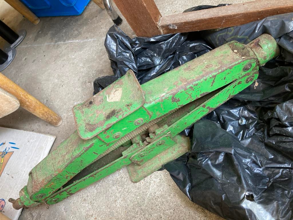 Gebruikte ijzeren stalen groene schaarkrik voor auto, Ophalen of Verzenden, Gebruikt, Mechanisch, Schaarkrik