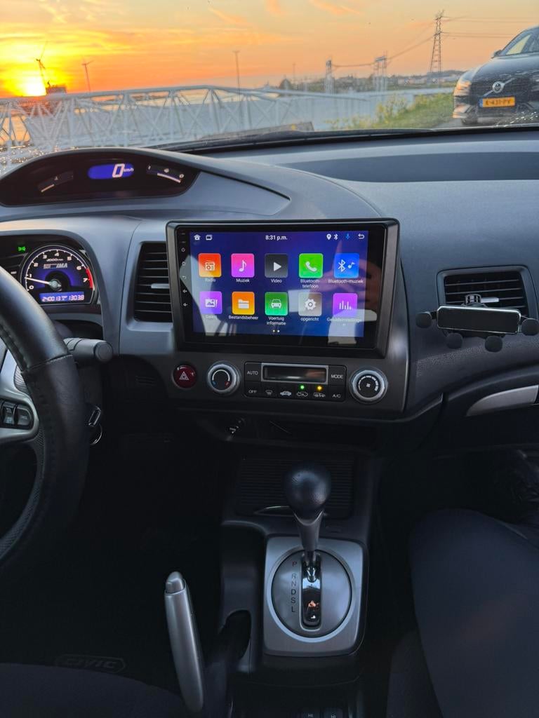 Honda Civic 1.3 Vtec Nieuw Hybrid batterij 2009 Wit sport, Auto's, Honda, Stof, Zwart, Wit, Origineel Nederlands