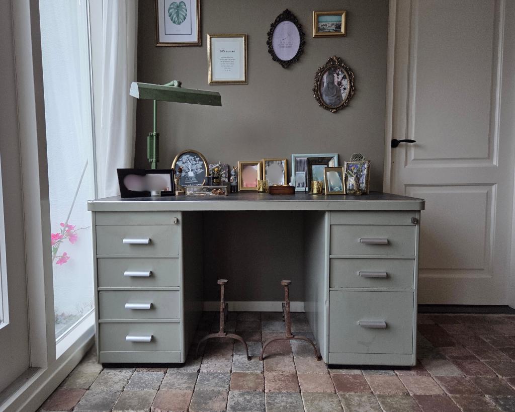 Te koop: Industrieel Vintage Bureau "Tanker desk", Ophalen, Overige typen, Gebruikt, Met lades
