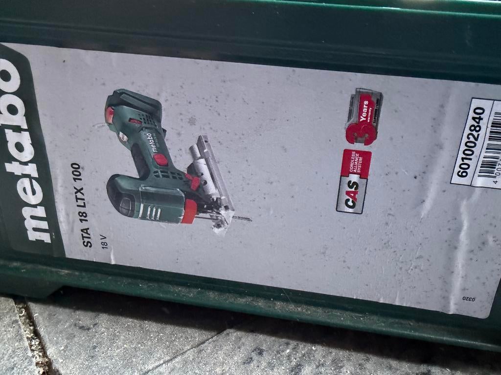 Metabo STA 18 LTX 100 Decoupeerzaag - Accu en Lader Inbegrep, Ophalen, Gebruikt, Minder dan 600 watt, Decoupeerzaag