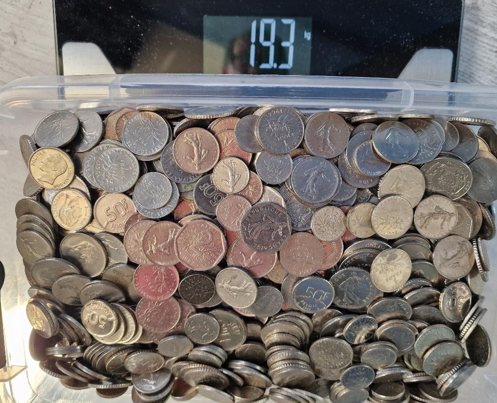 Partij 100% nikkelen munten Frankrijk, België en Luxemburg, Ophalen of Verzenden, Buitenland, Munten