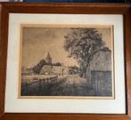 Ets boerderij door Jac. J. Koeman, Antiek en Kunst, Ophalen