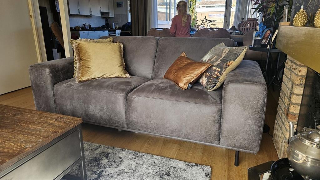 Grijze 2.5 zits bank, Huis en Inrichting, Banken | Bankstellen, 150 tot 200 cm, Tweepersoons, 75 tot 100 cm, Ophalen of Verzenden