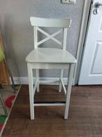 Ikea barkruk Ingolf wit 2 stuks, Ophalen, Gebruikt, 60 tot 90 cm, Hout