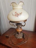 Vintage brocante tafellamp, Ophalen, Gebruikt, Hout, Minder dan 50 cm