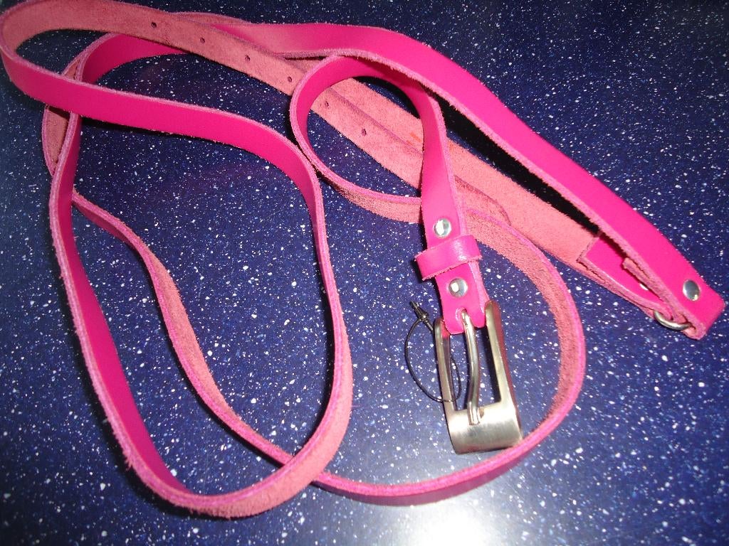 riem ceintuur dubbele leren riem rose 205 x 1.5 cm, Kleding | Dames, Riemen en Ceinturen, Minder dan 3 cm, Overige kleuren, 100 cm of meer