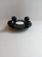 Kandelaar.Keramiek.ADLI Reuver Zwart glansglazuur.Vintage, Overige materialen, Zwart, Ophalen of Verzenden, Zo goed als nieuw