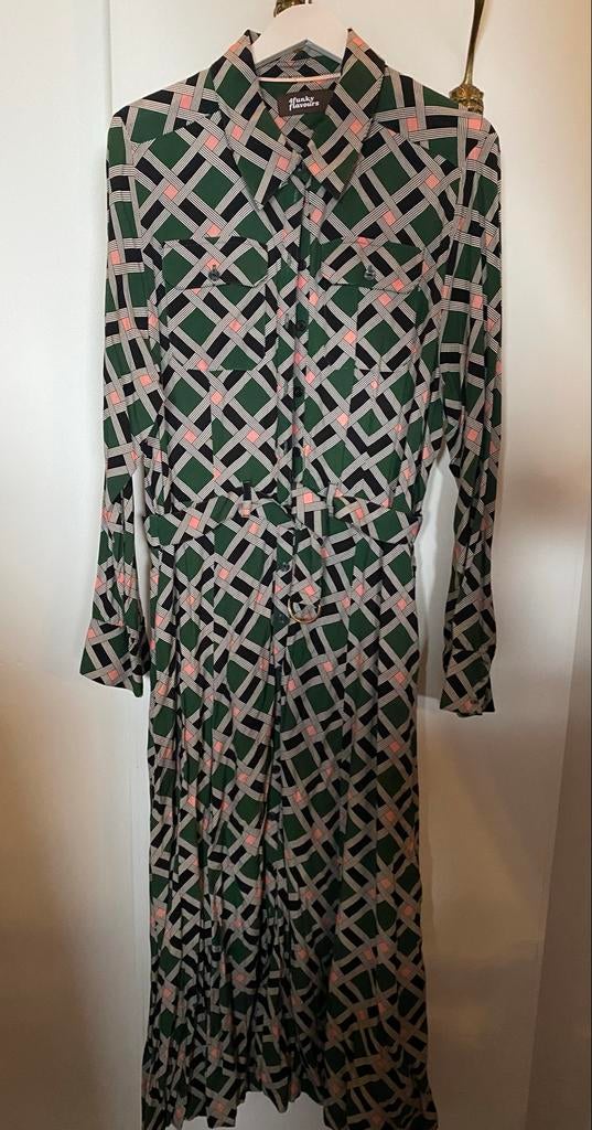 4funkyflavours Jurk met geometrisch patroon, Maat 46/48 (XL) of groter, Ophalen of Verzenden, Zo goed als nieuw, Onder de knie
