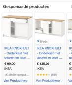 Knoxhult IKEA keuken blok 2x wit hout Nieuw, Huis en Inrichting, Ophalen, Wit, 150 tot 200 cm, Nieuw