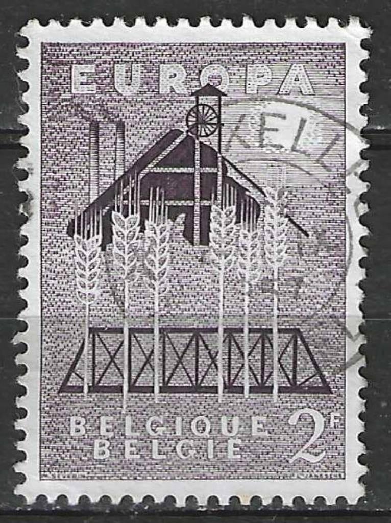 Belgie 1957 - Yvert/OBP 1025 - Europa - Zes korenaren (ST), Verzenden, Gestempeld, Europa