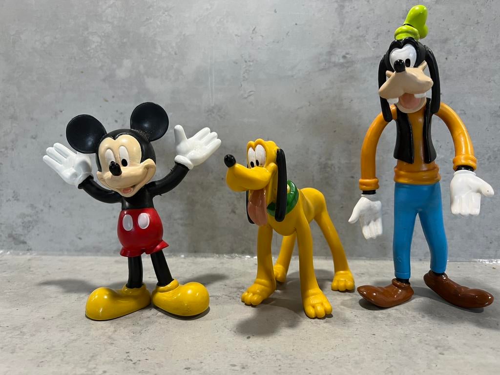 Disney figuren Micky Pluto en Goofy, Ophalen of Verzenden, Goofy of Pluto, Zo goed als nieuw, Beeldje of Figuurtje