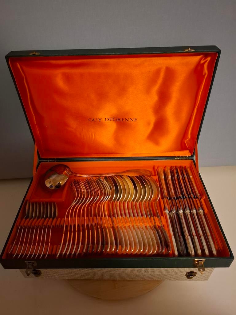 Guy Degrenne verzilverd bestekset in originele koffer, Ophalen of Verzenden