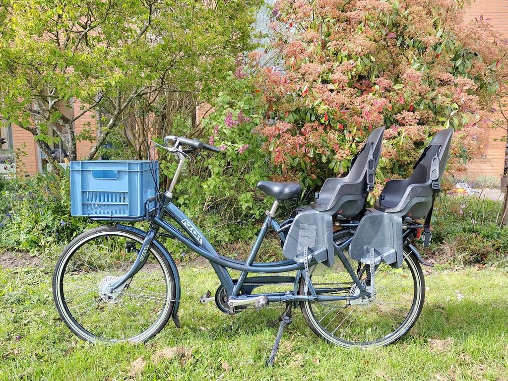 Azor tweelingfiets, Fietsen en Brommers, Fietsen | Dames | Moederfietsen, 2 zitjes, Gebruikt, Versnellingen, Ophalen