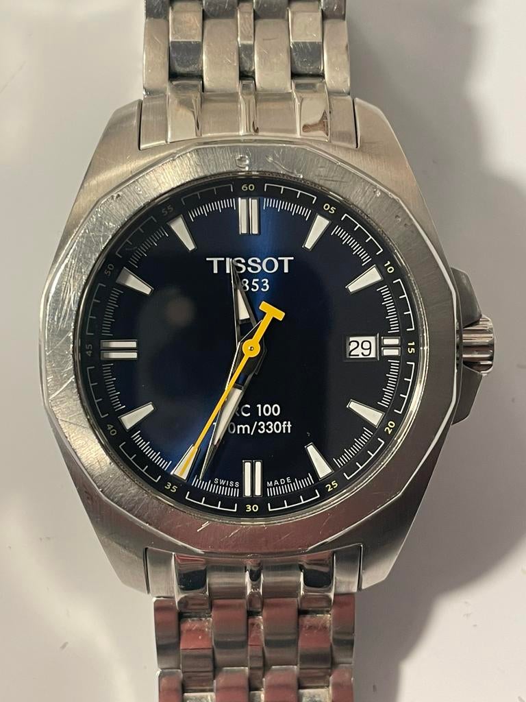 Tissot PRC 100 Quartz Blue Dial Stainless Steel Men’s Watch, Sieraden, Tassen en Uiterlijk, Horloges | Heren, Overige merken, Staal