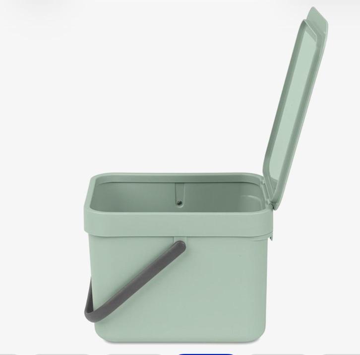Brabantia Afvalbakje 6L Jade Groen - Aanrecht Prullenbak, Huis en Inrichting, Woonaccessoires | Prullenbakken, Nieuw, Kunststof