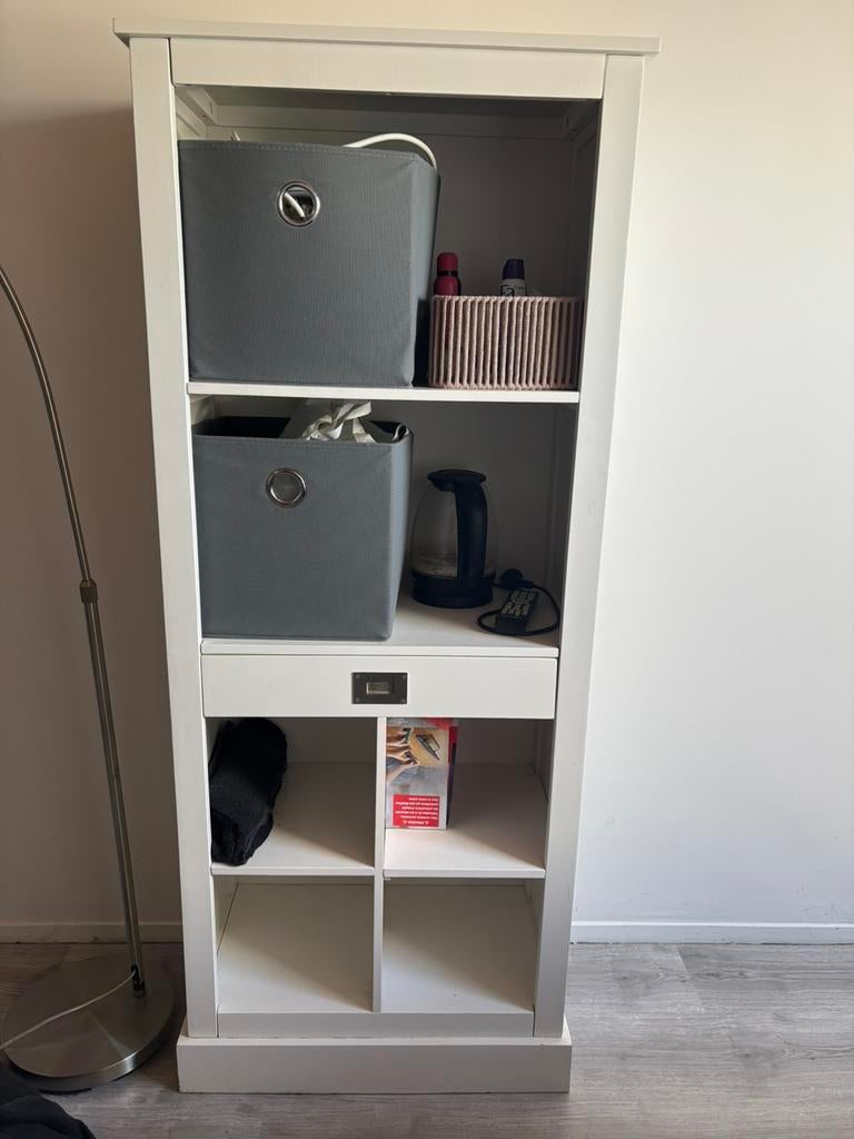 Landelijke kast wit met lade, Huis en Inrichting, Ophalen, Gebruikt, 50 tot 100 cm, 150 tot 200 cm