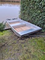 Aluminium platbodem visboot 400x145, Ophalen, Gebruikt, Aluminium, Geen motor