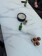 Tuintafel 100x220cm met 8 stoelen met kussens - Intratuin, Ophalen of Verzenden, Zo goed als nieuw, Rechthoekig, Aluminium