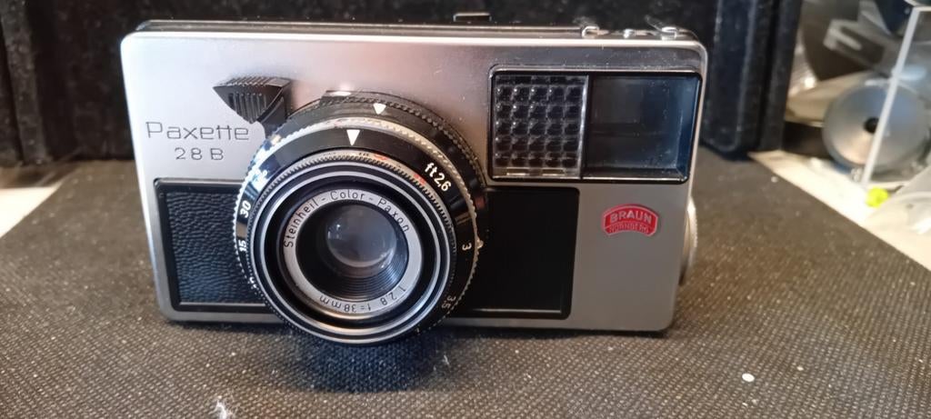 BRAUN Paxette 28B. Vintage camera met etui, Ophalen of Verzenden, Compact, Overige Merken