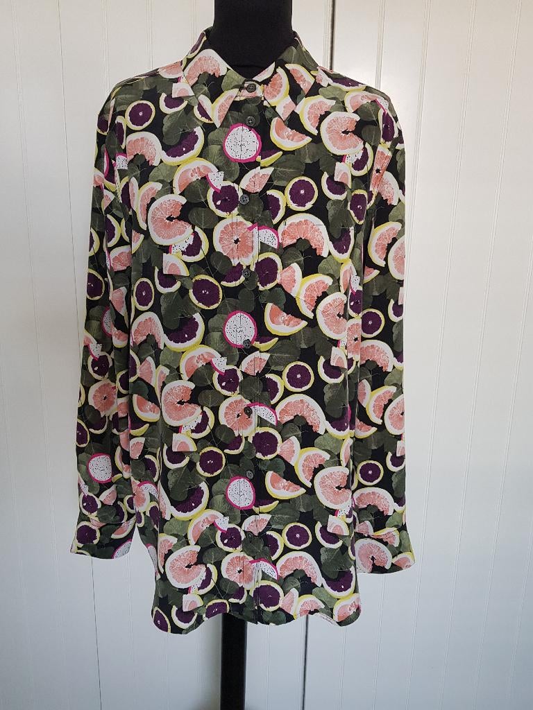 Equipment  MAAT M kleurrijke zijden blouse /  fruit vruchten, Kleding | Dames, Blouses en Tunieken, Maat 38/40 (M), Overige kleuren