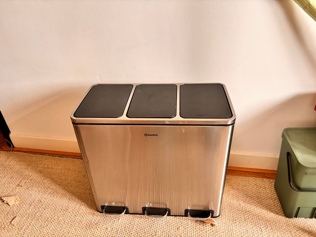 Homra Prullenbak Trio Sparq (origineel €107), Huis en Inrichting, Gebruikt, Met pedaal, 50 tot 75 cm, 40 liter of meer