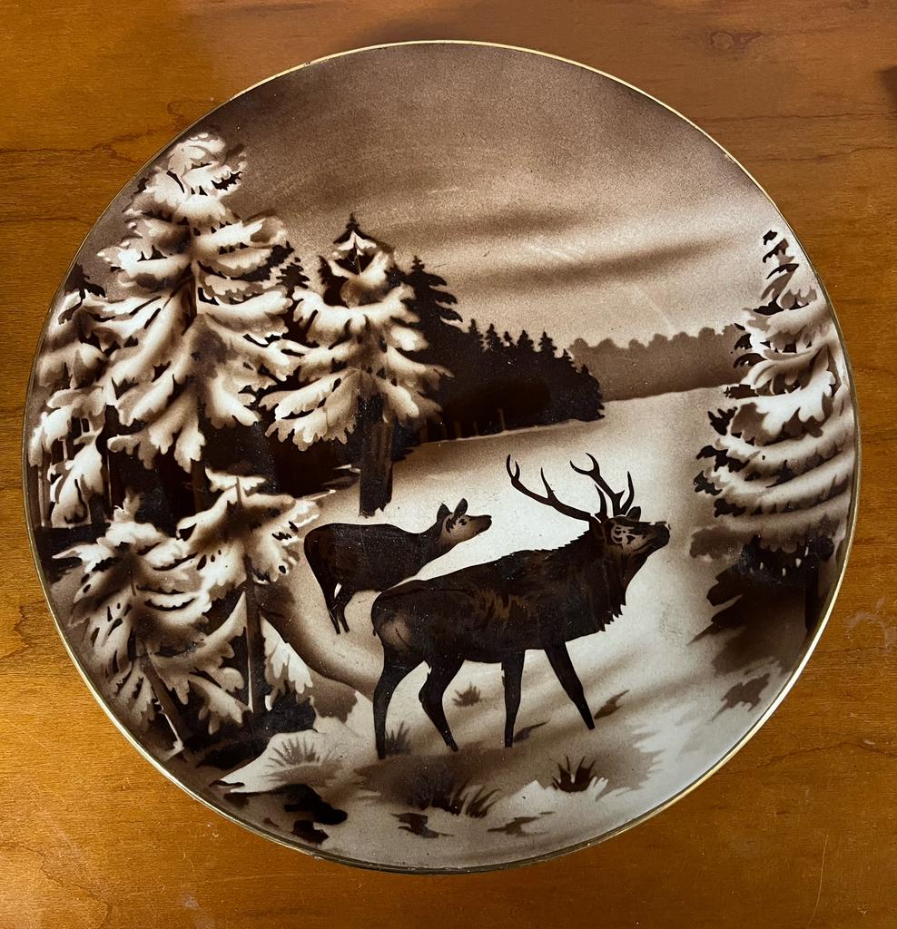 Villeroy Boch wandbord Edelhert vintage jaren 50, Antiek en Kunst, Antiek | Wandborden en Tegels, Ophalen of Verzenden