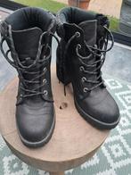 Zwarte veterlaarzen met gebreide boord, Kleding | Dames, Schoenen, Zwart, Lage of Enkellaarzen, Ophalen of Verzenden, Onbekend