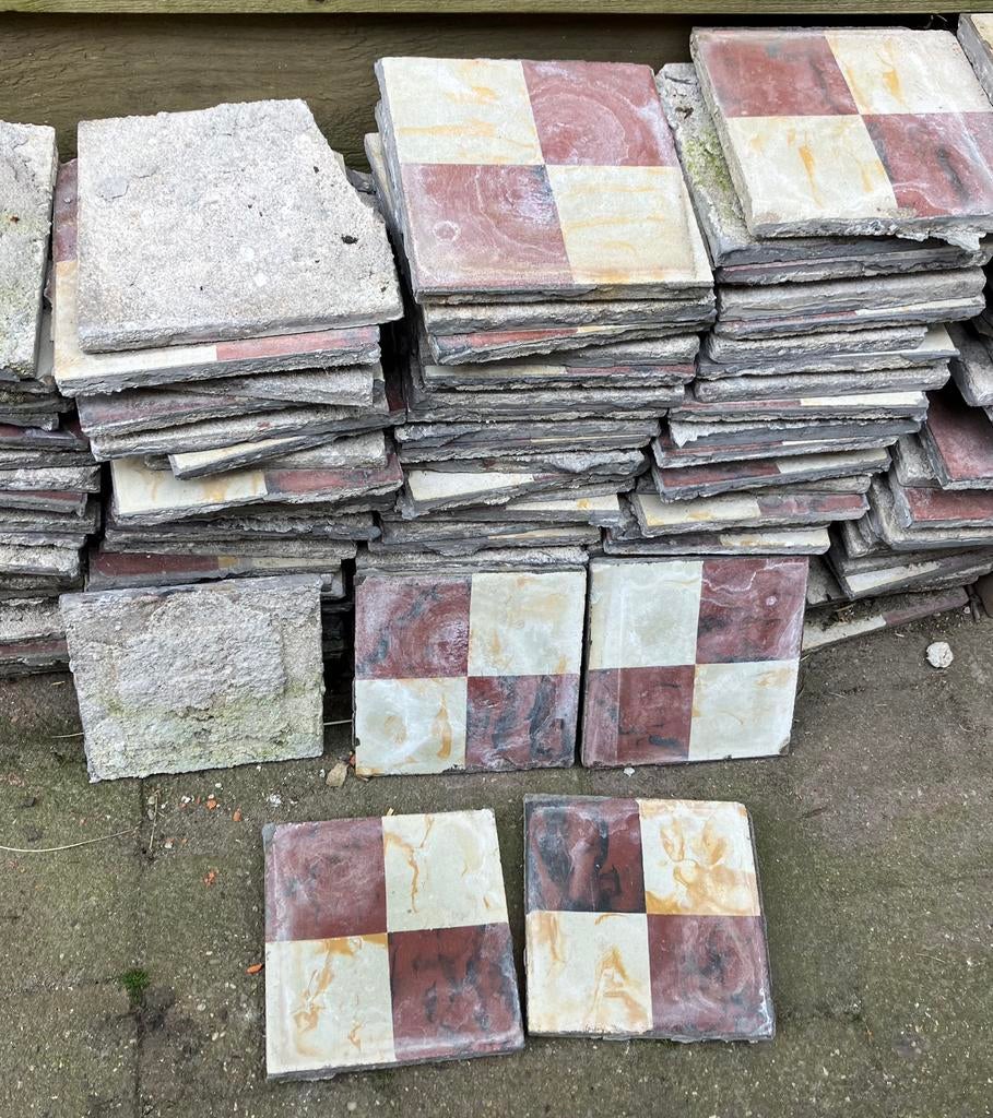 Oude tegels 20x20 rood/geel, Ophalen