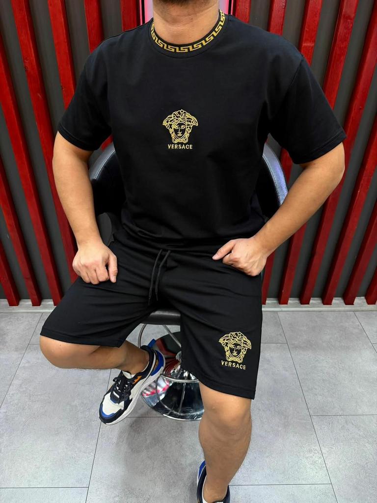 Versace T-shirt & Short Set - Zwart, Wit, Blauw, Ophalen of Verzenden, Nieuw, Overige maten