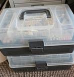 2 uitklapbare koffers met sieraden en sieraadonderdelen., Ophalen of Verzenden