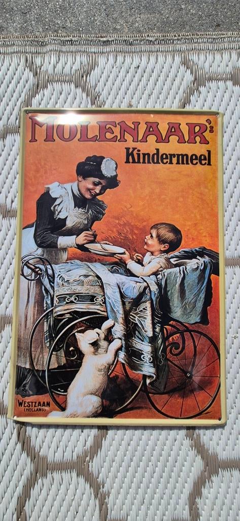 Molenaar's Kindermeel aluminium reclamebordje, Antiek en Kunst, Ophalen of Verzenden