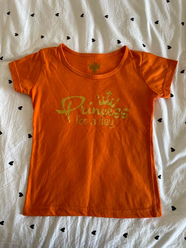 T-shirt Koningsdag 122/128, Ophalen of Verzenden, Gebruikt, Meisje, Shirt of Longsleeve