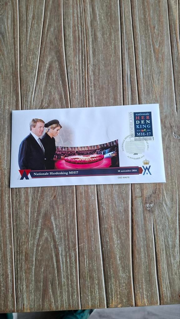 Fdc. Nationale Herdenking MH17.  10 november 2014, Postzegels en Munten, Postzegels | Nederland, Ophalen of Verzenden